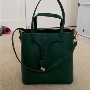 Tory Burch bucket bag in dark green